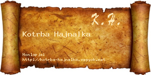 Kotrba Hajnalka névjegykártya